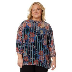 Johnny Was Plus Size Ontari Burnout Tunic Multi 1X